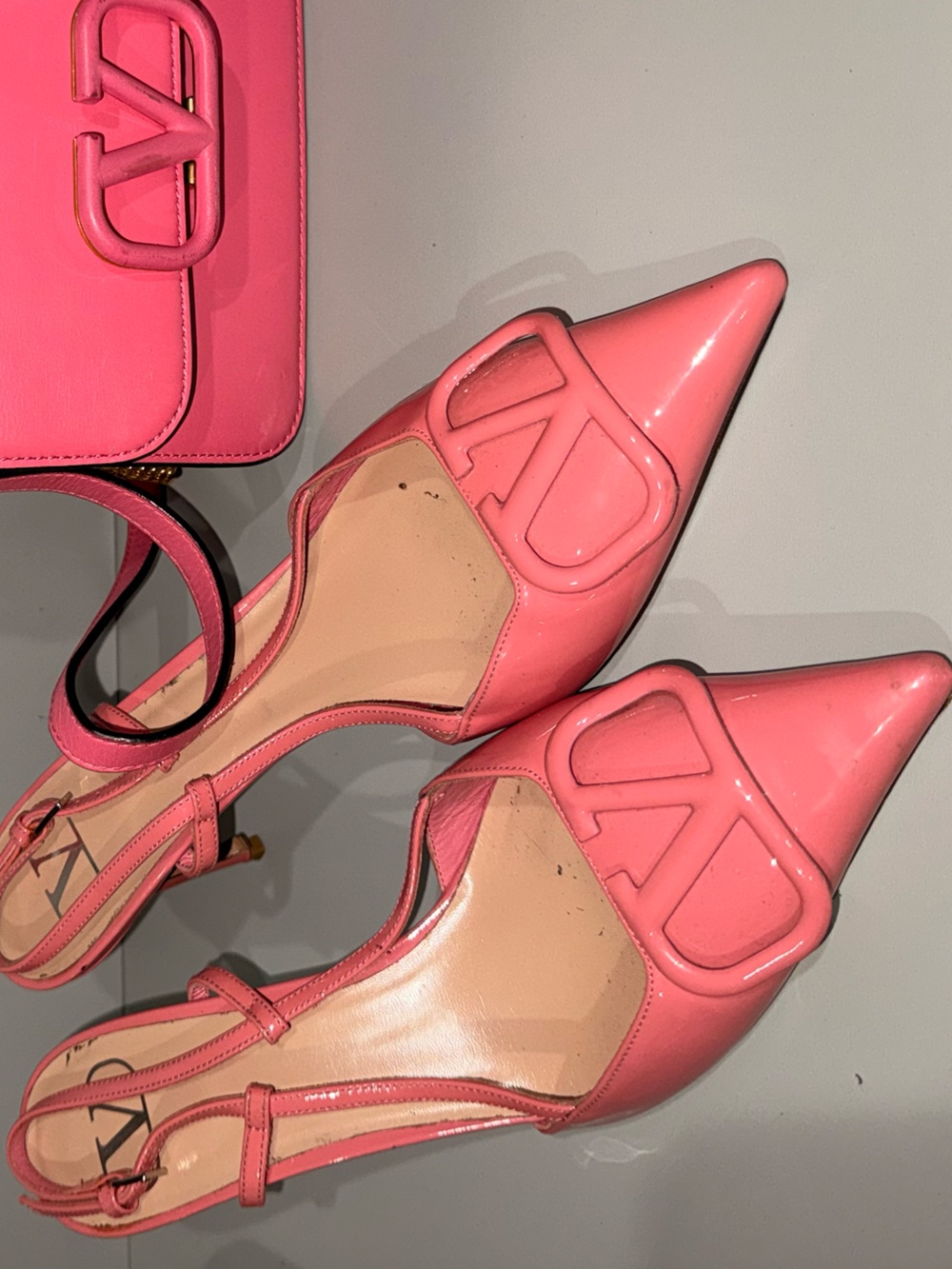 Valentino Garavani Coral Pink Patent Stiletto Sandals